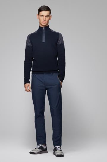 Sweter BOSS Regular Fit Ciemny Niebieskie Męskie (Pl33275)